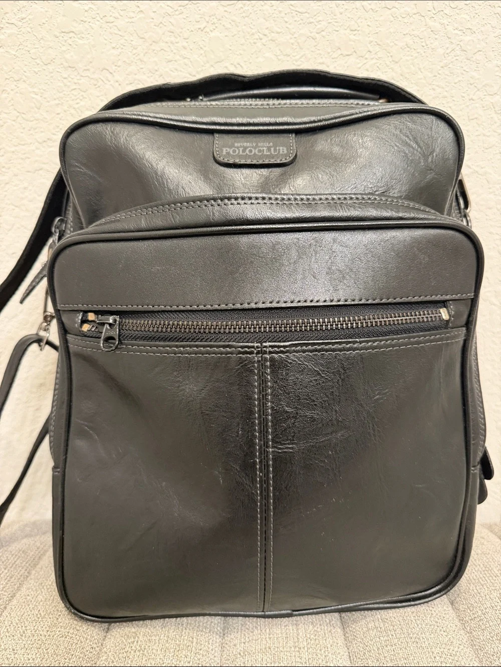 Polo by Ralph Lauren Black Leather Messenger Crossbody